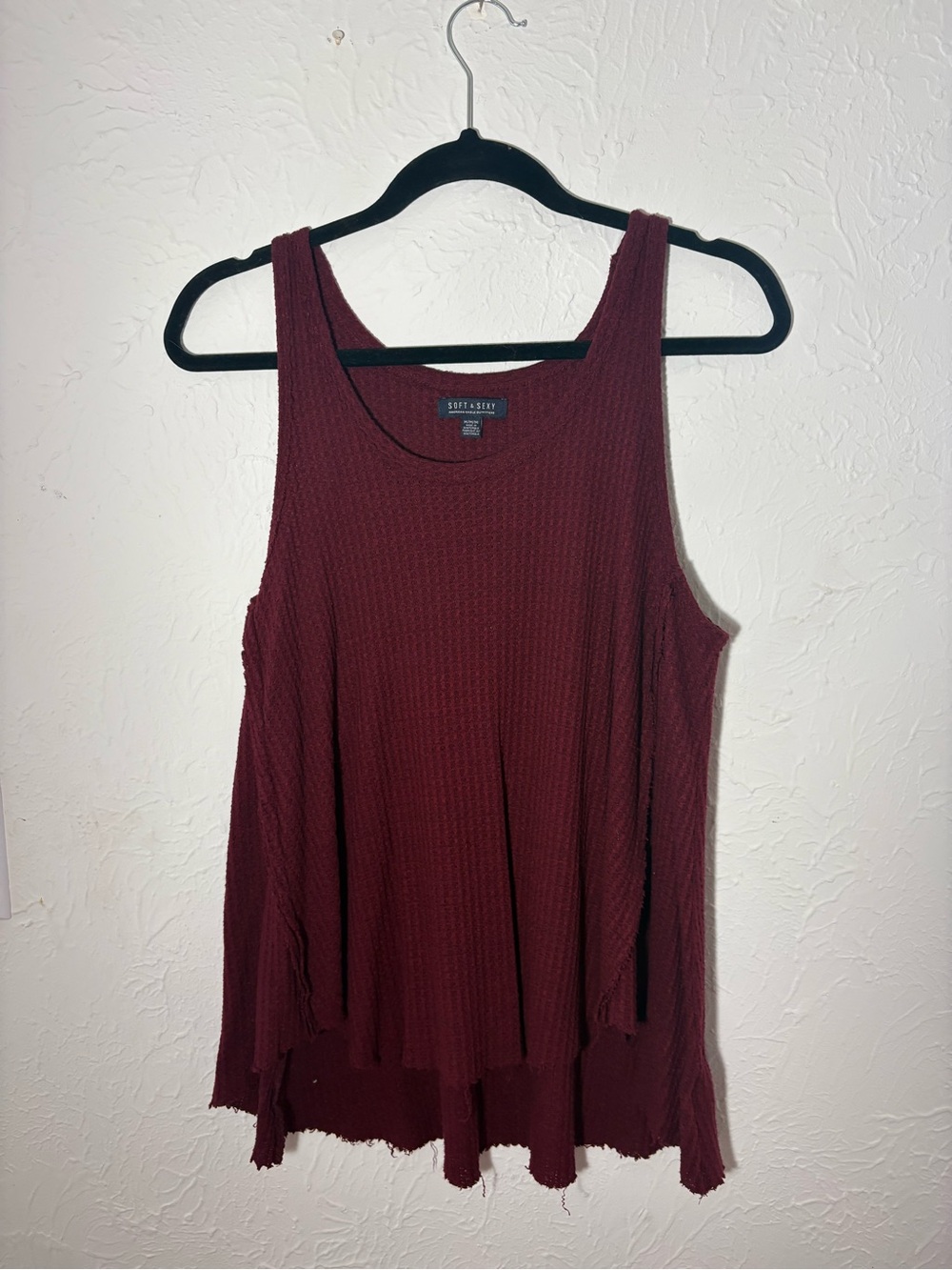 American Eagle Outfitters Maroon Waffle Tank Top M Medium